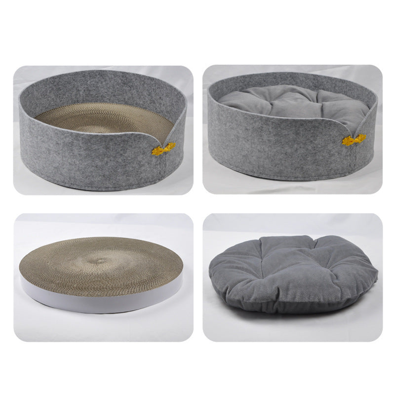 Corrugated Cat Scratcher, Removable And Washable Warm Claw Sharpener For Cats