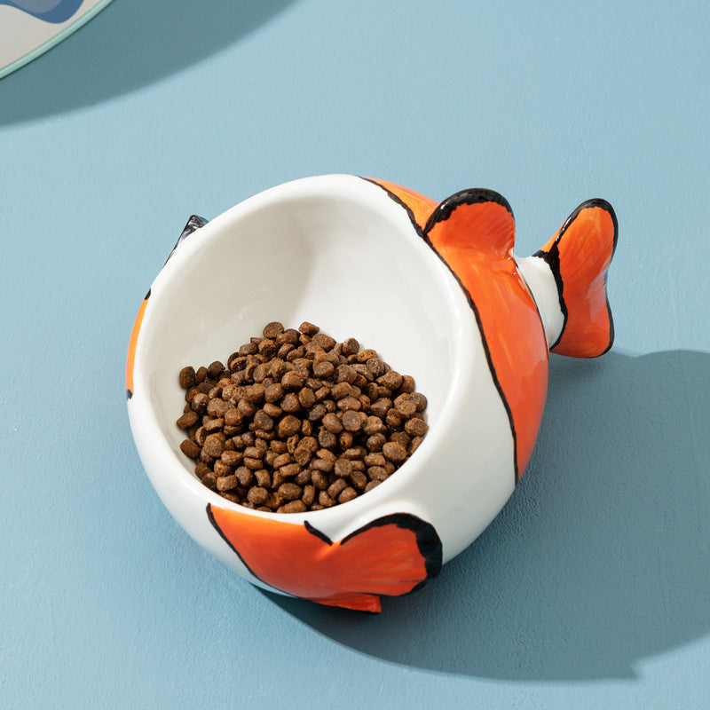 Ceramic Cat Bowl Protects The Cervical Spine