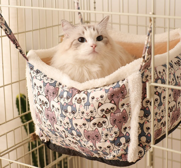 Cat Hammock Hanging Nest Semi-Enclosed Cat Cage Hammock Cat Nest
