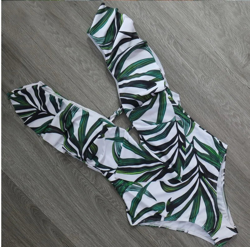 Yellow-bellied Siskin Swimsuit Swimwear Women Ruffle