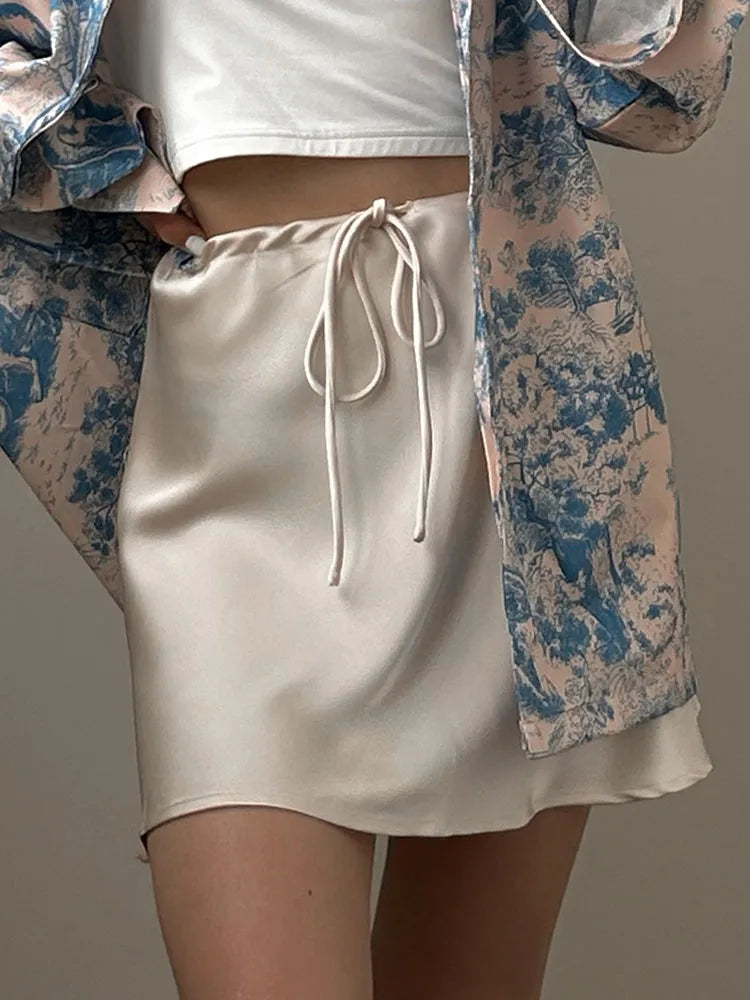 Silk Short Skirt Snowy Owl