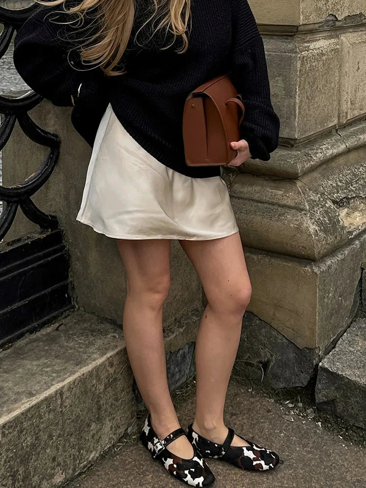 Silk Short Skirt Snowy Owl