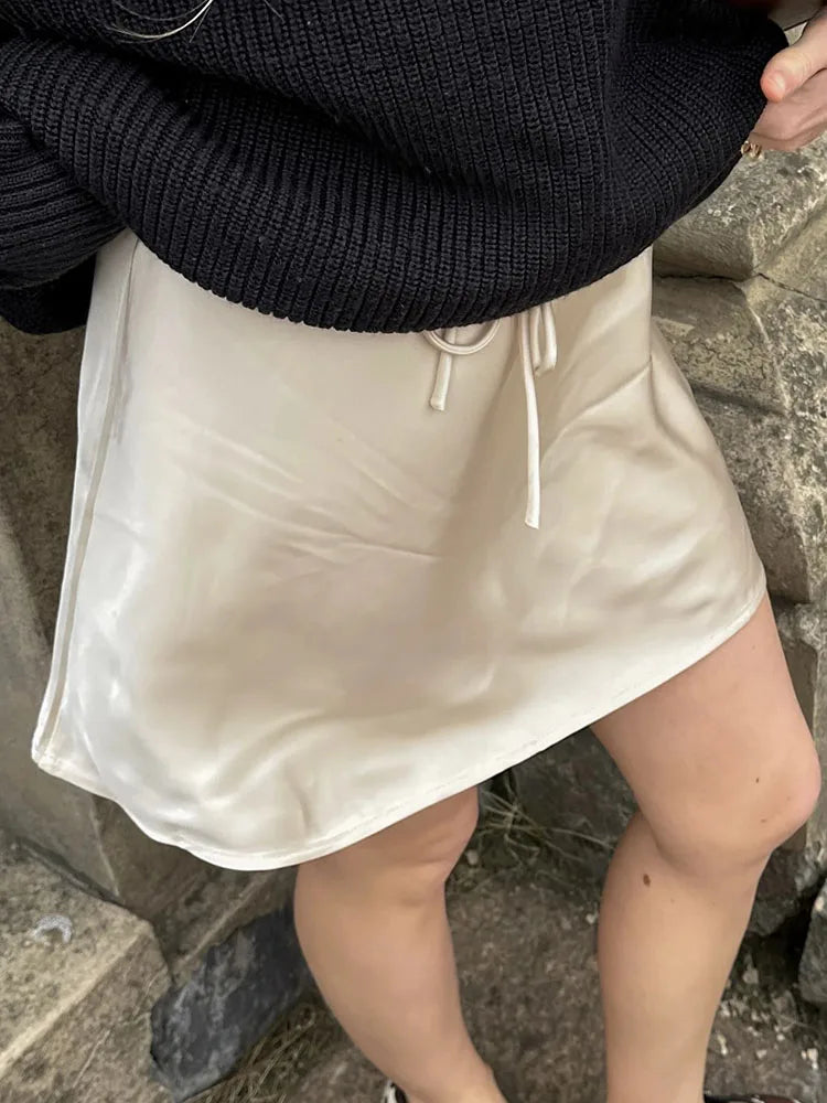 Silk Short Skirt Snowy Owl