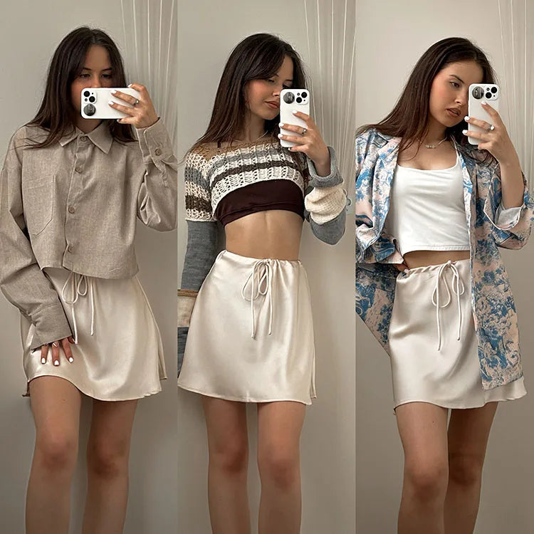 Silk Short Skirt Snowy Owl