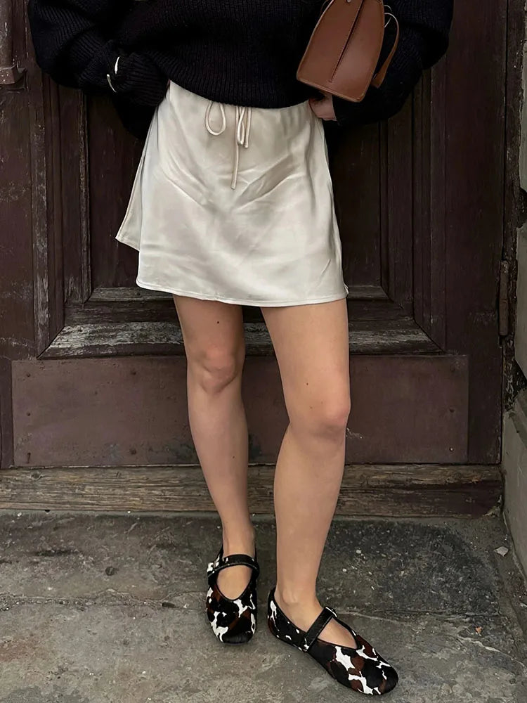 Silk Short Skirt Snowy Owl