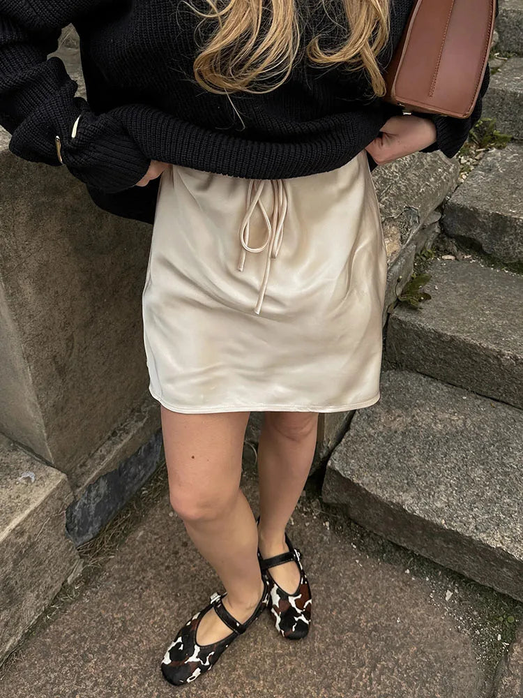 Silk Short Skirt Snowy Owl