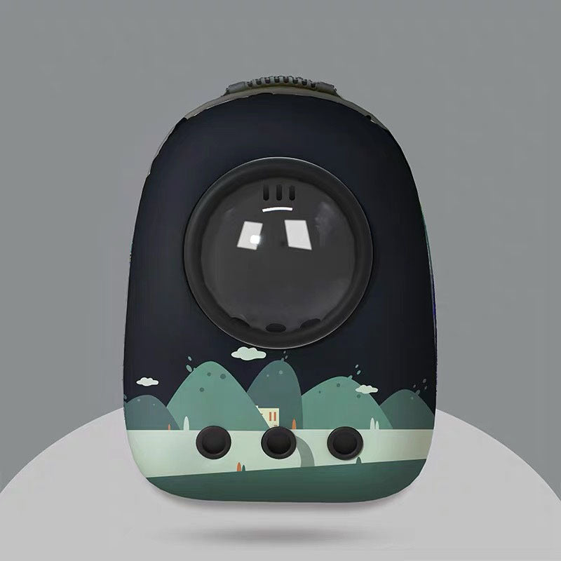 Cat Bag Go Out Portable Breathable Space Pet Compartment Double Shoulder Cat Backpack