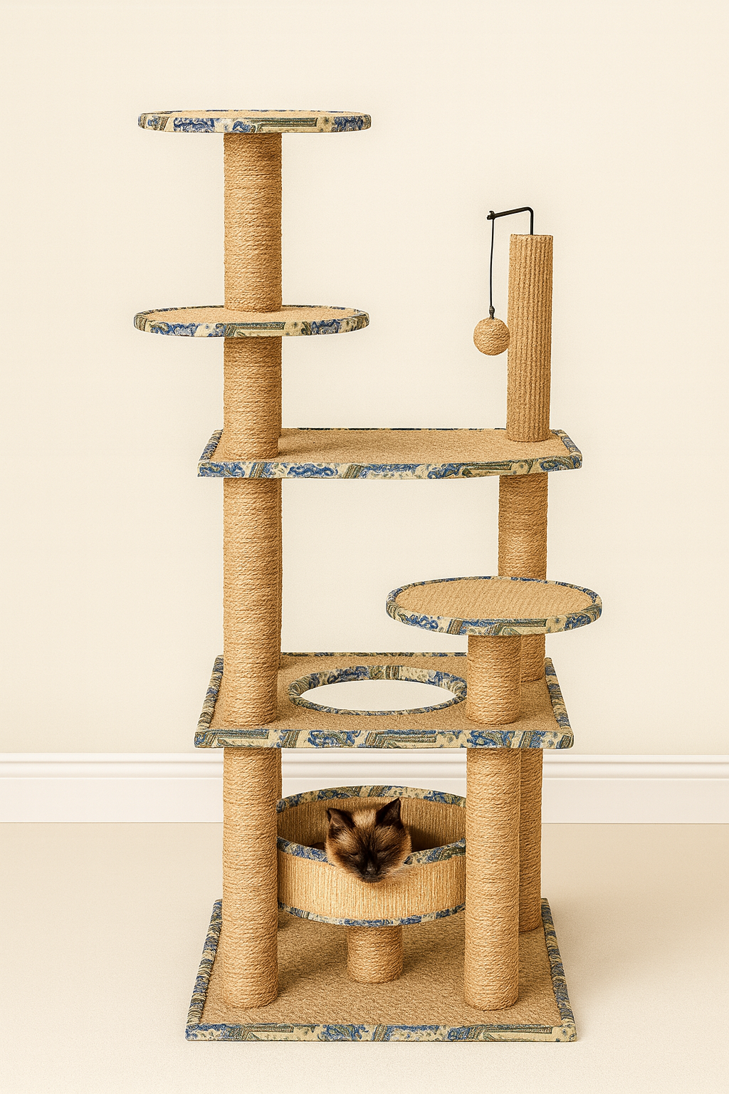 Multi-Level Cat Tree with Scratching Posts Straw Scratch BoardClimbing Frame C1008